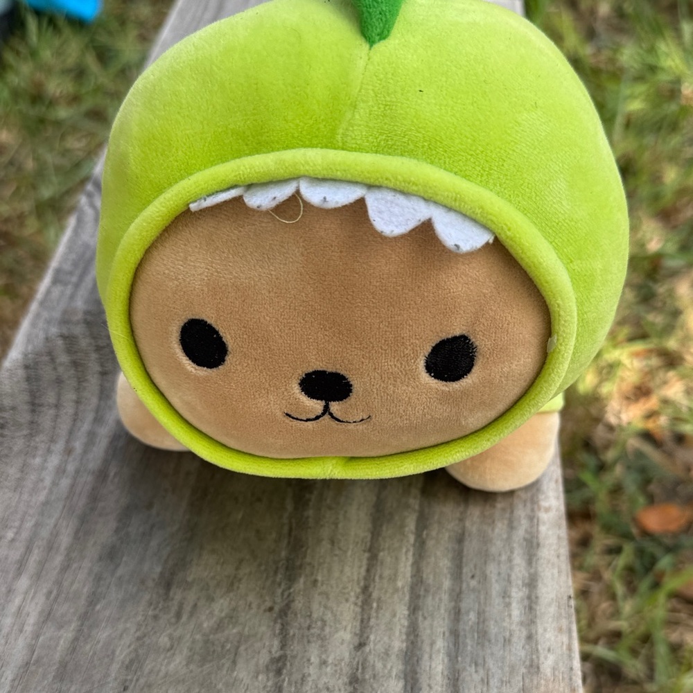 Cute Plush Pet Toy - Lime Green and Tan